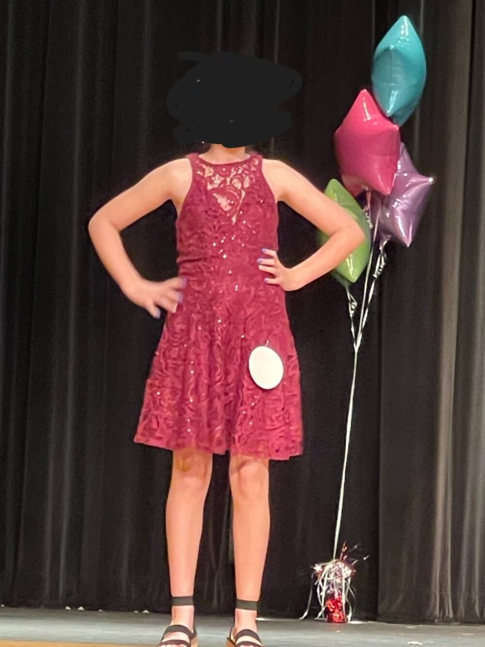 Burgundy Dress with Sequins
